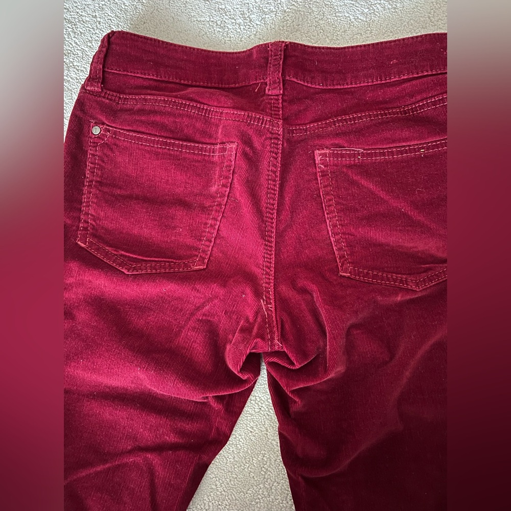 Pilcro and the Letterpress Women's Burgundy Corduroy Pants, Size 28 - Picture 9 of 15